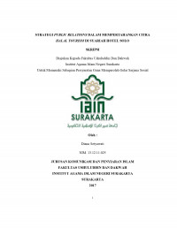 STRATEGI PUBLIC RELATION DALAM MEMPERTAHANKAN CITRA HALAL TOURISM DI SYARIAH HOTEL SOLO