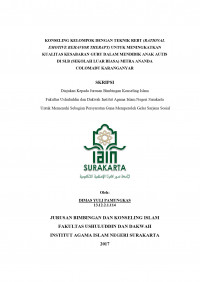 KONSELING KELOMPOK DENGAN TEKNIK REBT (RATIONAL EMOTIVE BEHAVIOR THERAPY) UNTUK MENINGKATKAN KUALITAS KESABARAN GURU DALAM MENDIDIK ANAK AUTIS DI SLB (SEKOLAH LUAR BIASA) MITRA ANANDA COLOMADU KARANGANYAR