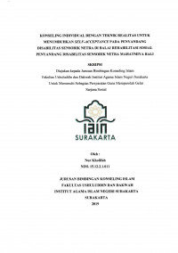 Konseling Individual dengan Teknik Realitas untuk Menumbuhkan Self Acceptance pada Penyandang Disabilitas Sensorik Netra Mahatmiya Bali
