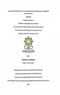 Analisis Potensi Halal Tourism Di Masjid Raya Sheikh Zayed Solo
