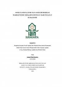 SOSIO-NASIONALISME DAN SOSIO-DEMOKRASI MARHAENISME SOEKARNO DITINJAU DARI FILSAFAT HUMANISME