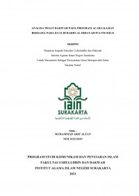 ANALISA PESAN DAKWAH PADA PROGRAM ACARA KAJIAN BERSAMA PARA KYAI DI RADIO AL HIDAYAH 87.6 FM SOLO