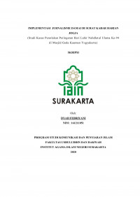 Implementasi Jurnalisme damai di Surat Kabar Harian Jogja (Studi Kasus Penolakan Peringatan Hari Lahir Nahdlatul Ulama ke 94 di Masjid Gede Kauman Yogyakarta)