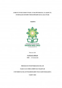 Parent Involvement pada Anak Penghafal al-Qur'an (Studi kasus di SDIT Muhammadiyah Al-Kautsar )