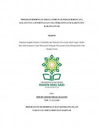 PROGRAM BIMBINGAN SEBAYA FORUM GENERASI BERENCANA DALAM UPAYA PENDEWASAAN USIA PERKAWINAN DI KABUPATEN KARANGANYAR