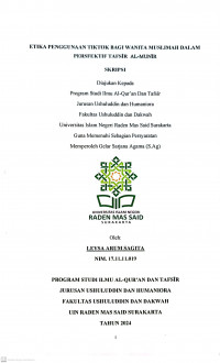 Etika Penggunaan Tiktok Bagi Wanita Muslimah Dalam Persfektif Tafsir Al-Munir