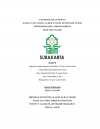 Tanah dalam al-Qur'an; Kajian kitab al-Qur'an ilmu pengetahuan dan teknologi karya Ahmad Baequni